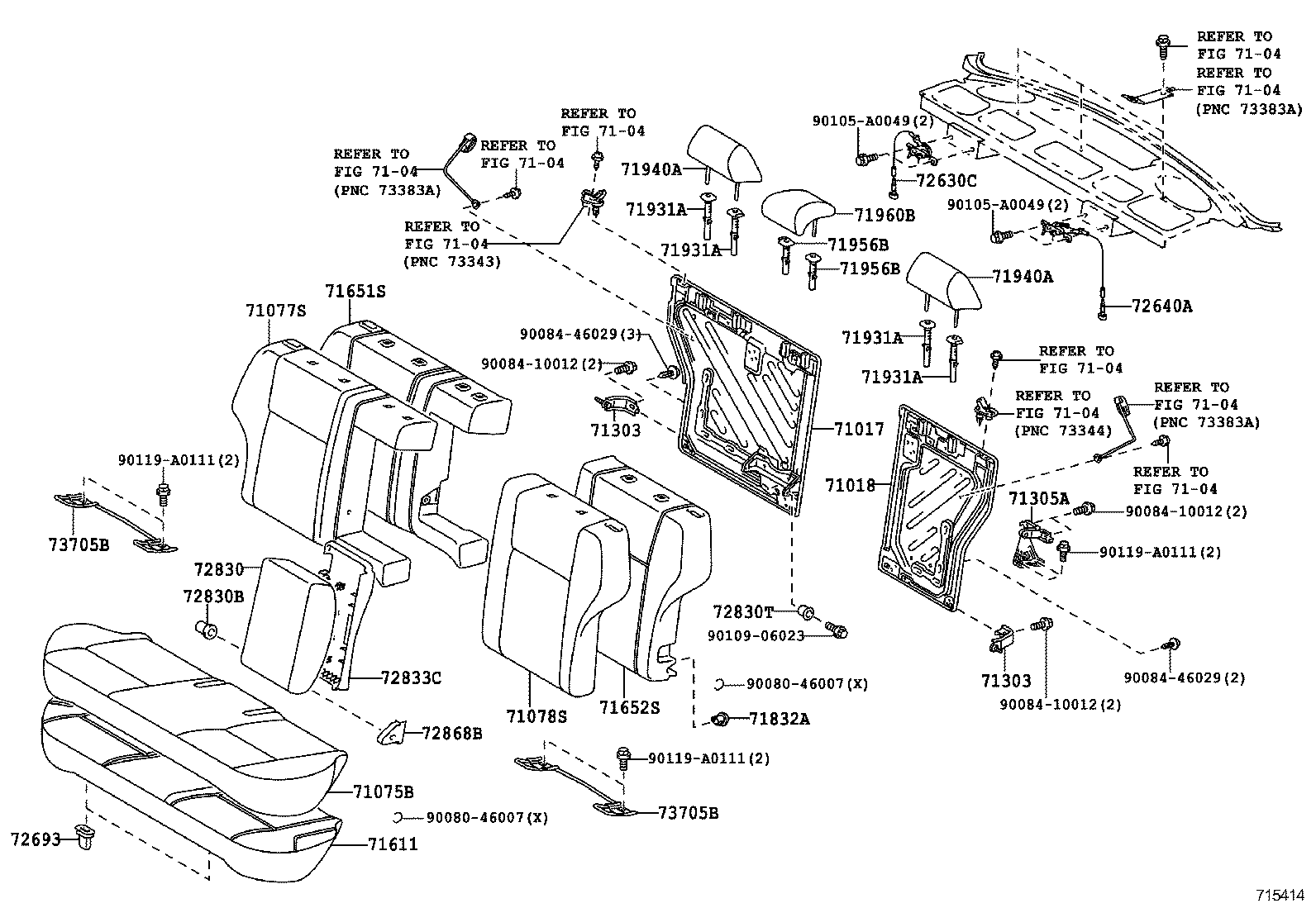 71017-02232 FRAME SUB-ASSY, REAR SEAT BACK, RH product image