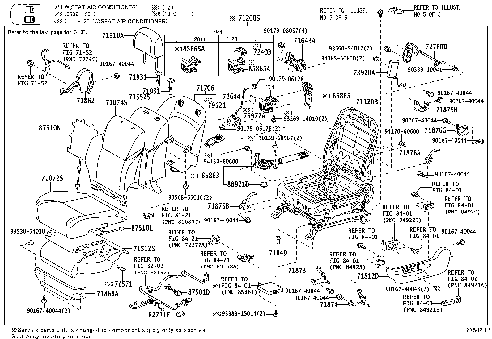Toyota 71073-60A30-B1 COVER, FRONT SEAT BACK, RH(FOR SEPARATE TYPE)