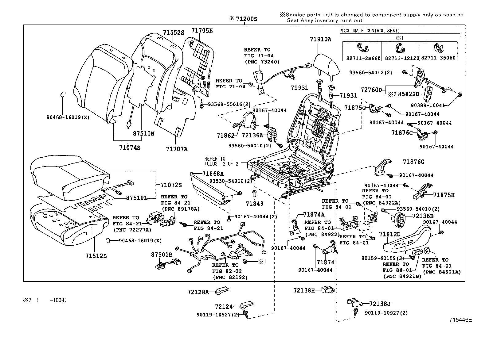 Toyota 71073-53870-C2 COVER, FRONT SEAT BACK, RH(FOR SEPARATE TYPE)
