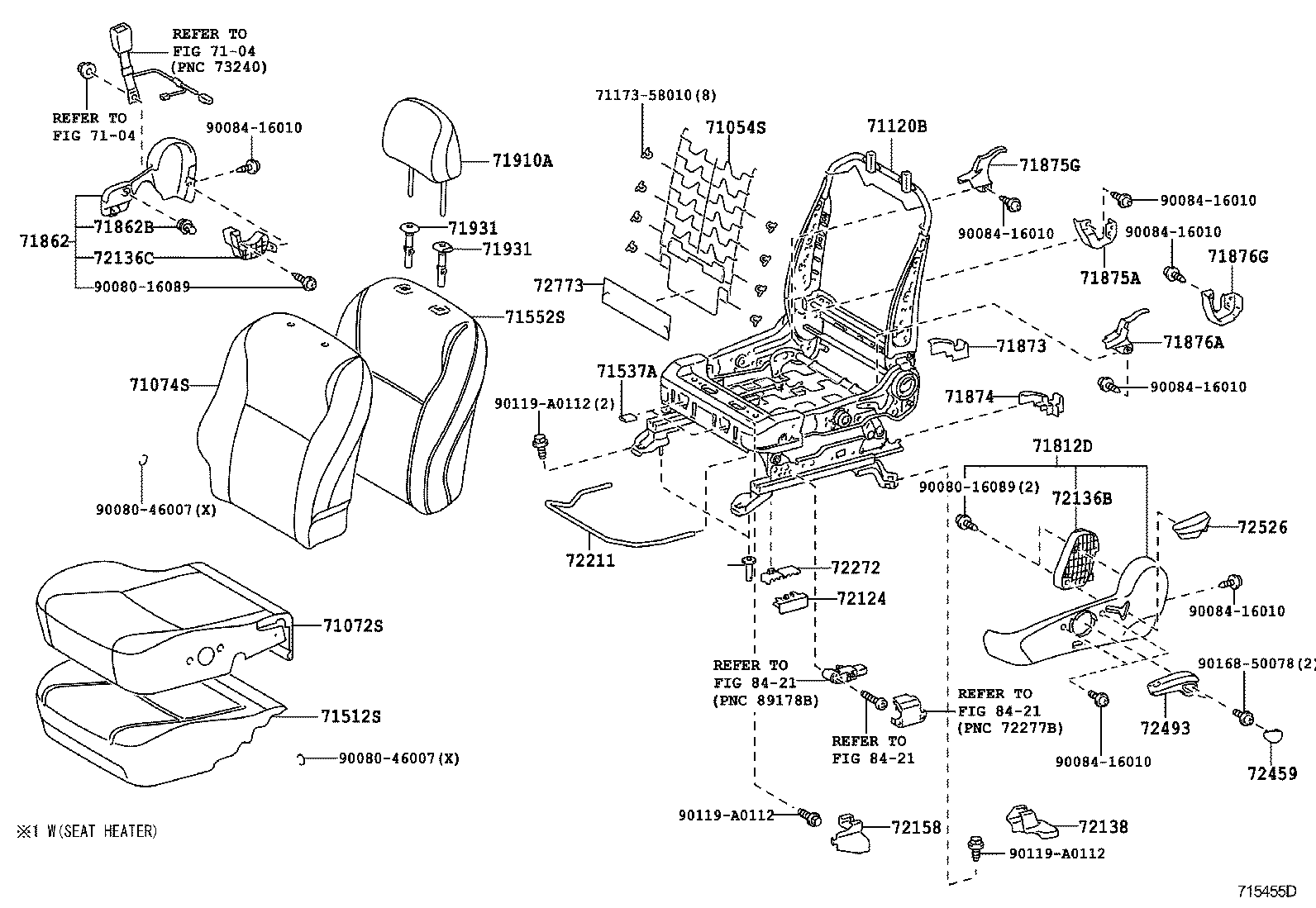 Toyota 71073-02Q90-B0 COVER, FRONT SEAT BACK, RH(FOR SEPARATE TYPE)