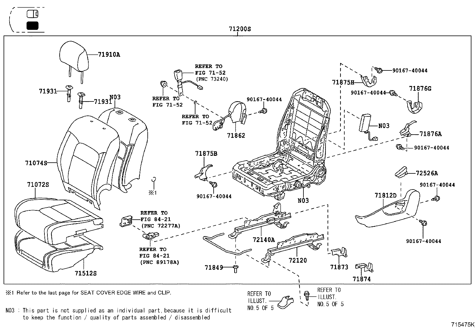 71017-60600 FRAME SUB-ASSY, REAR SEAT BACK, RH product image