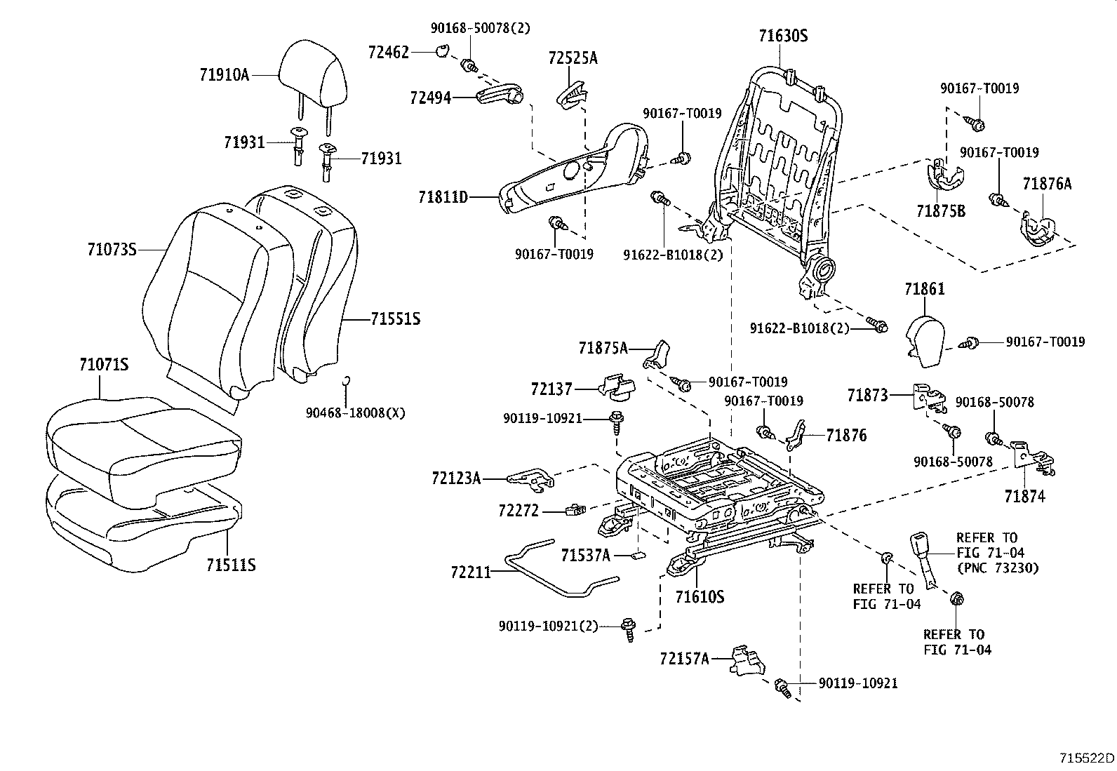 71630-02470 SPRING ASSY, FRONT SEAT BACK, RH(FOR SEPARATE TYPE) product image