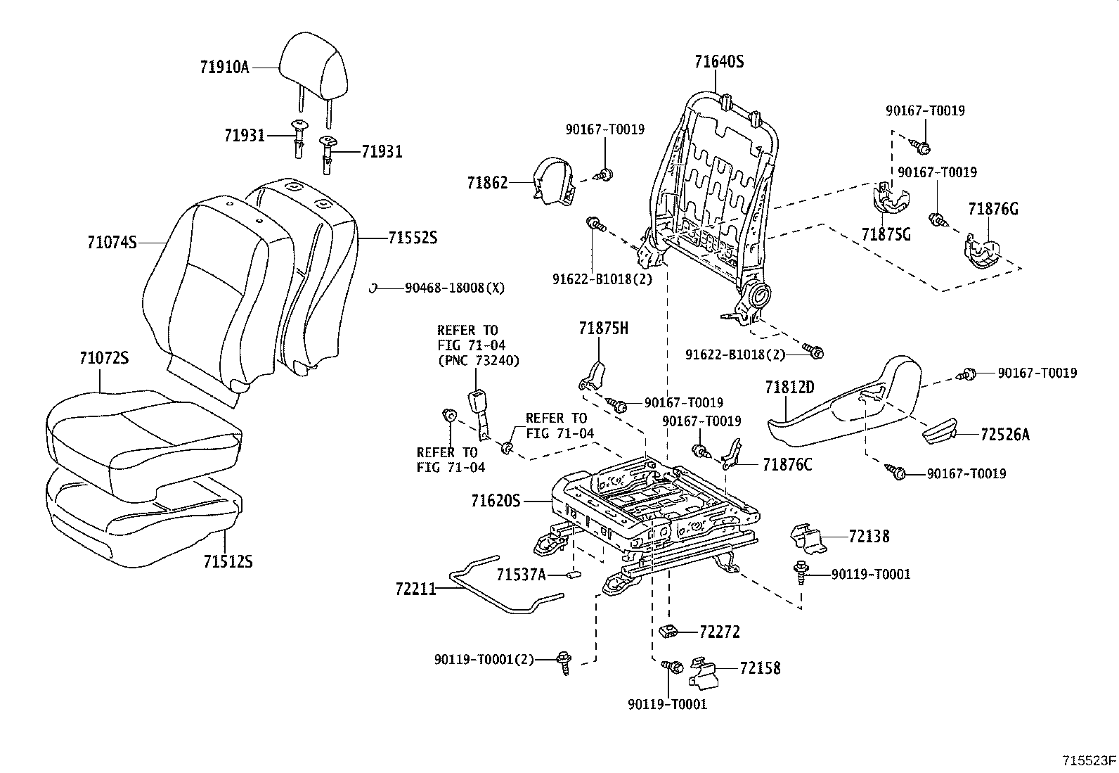 71630-02470 SPRING ASSY, FRONT SEAT BACK, RH(FOR SEPARATE TYPE) product image