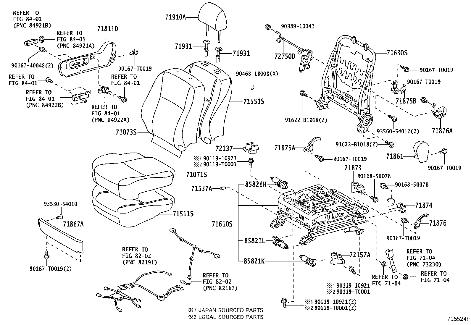 71630-02470 SPRING ASSY, FRONT SEAT BACK, RH(FOR SEPARATE TYPE) product image
