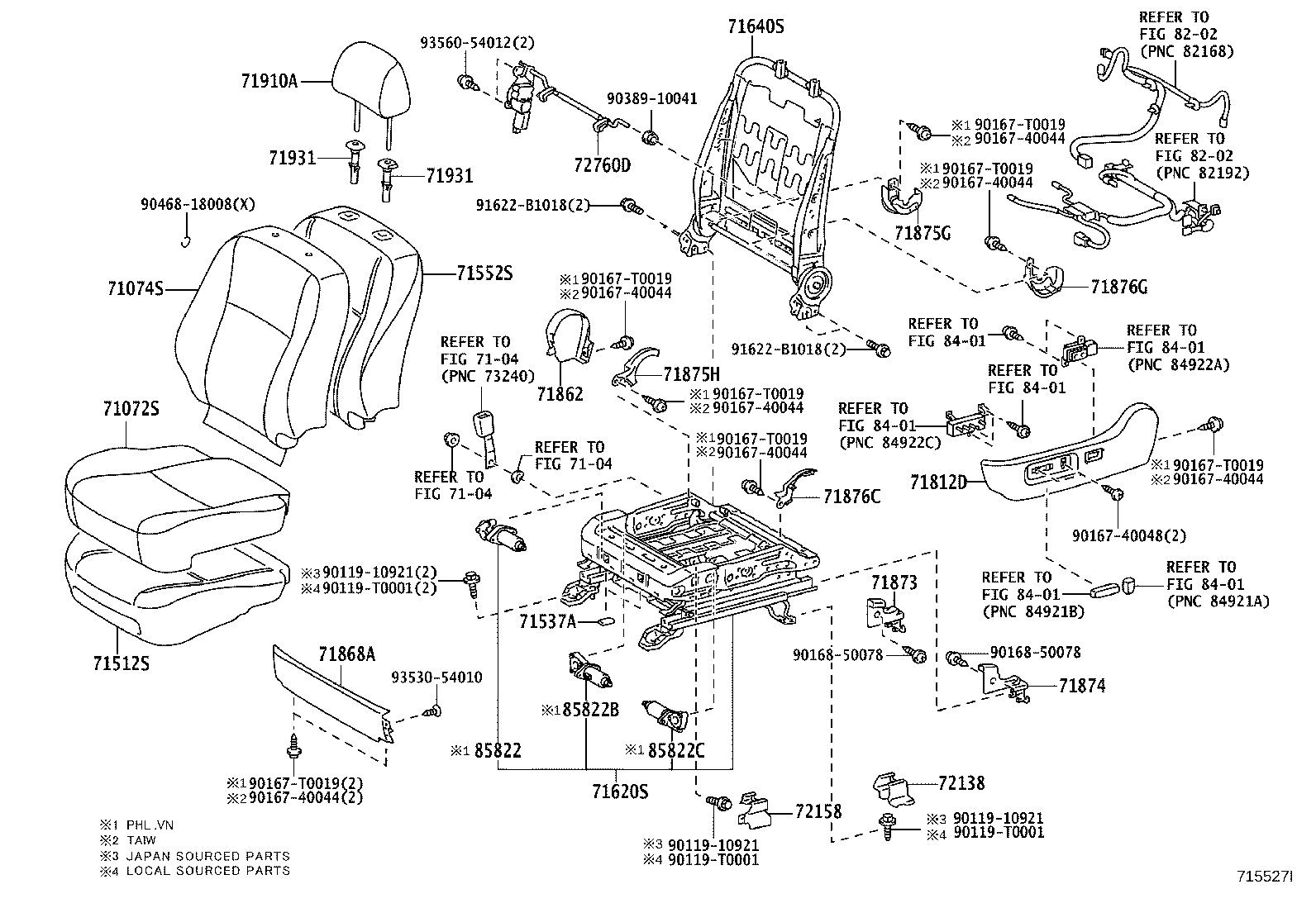71630-02470 SPRING ASSY, FRONT SEAT BACK, RH(FOR SEPARATE TYPE) product image