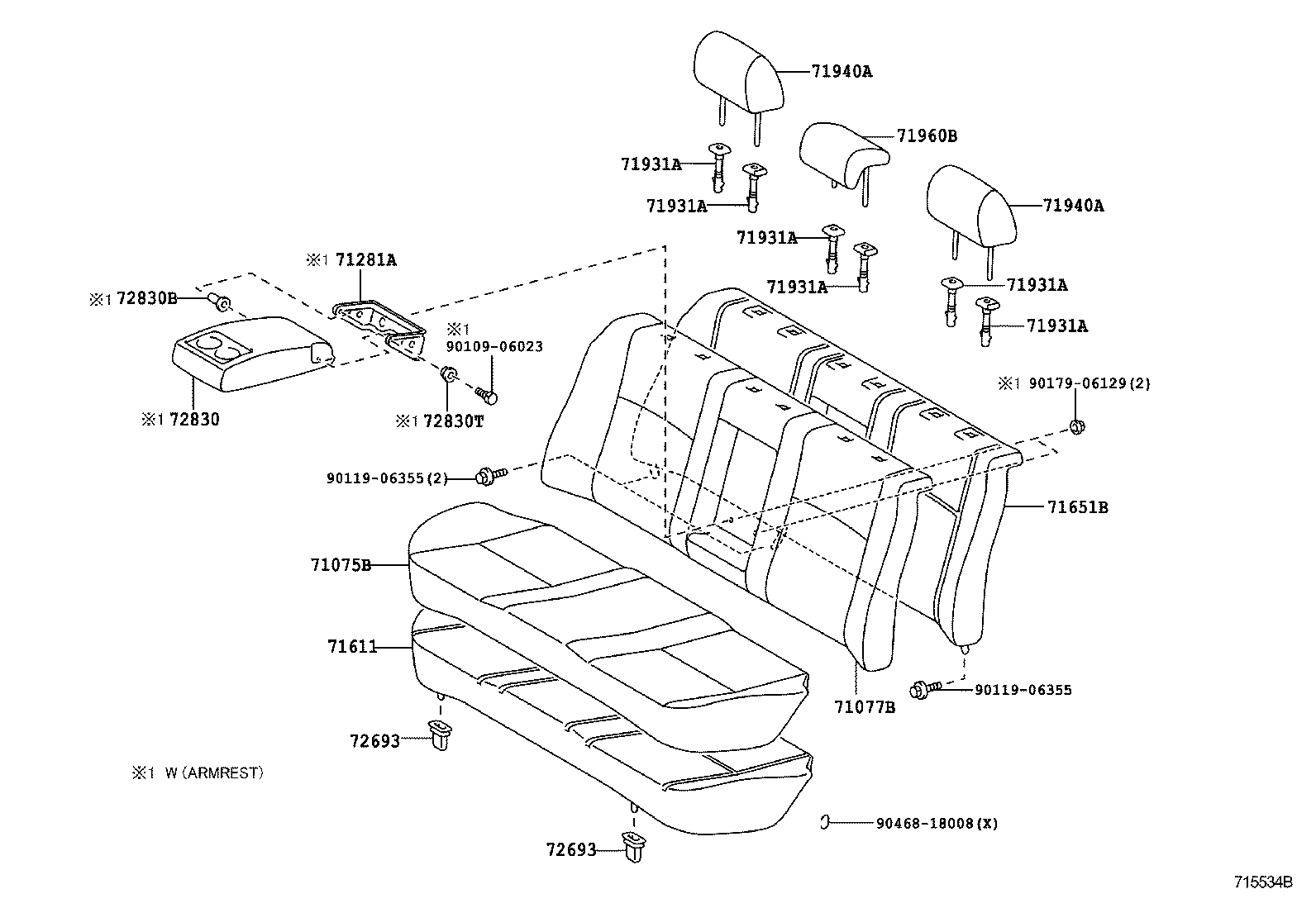 71017-02400 FRAME SUB-ASSY, REAR SEAT BACK, RH product image