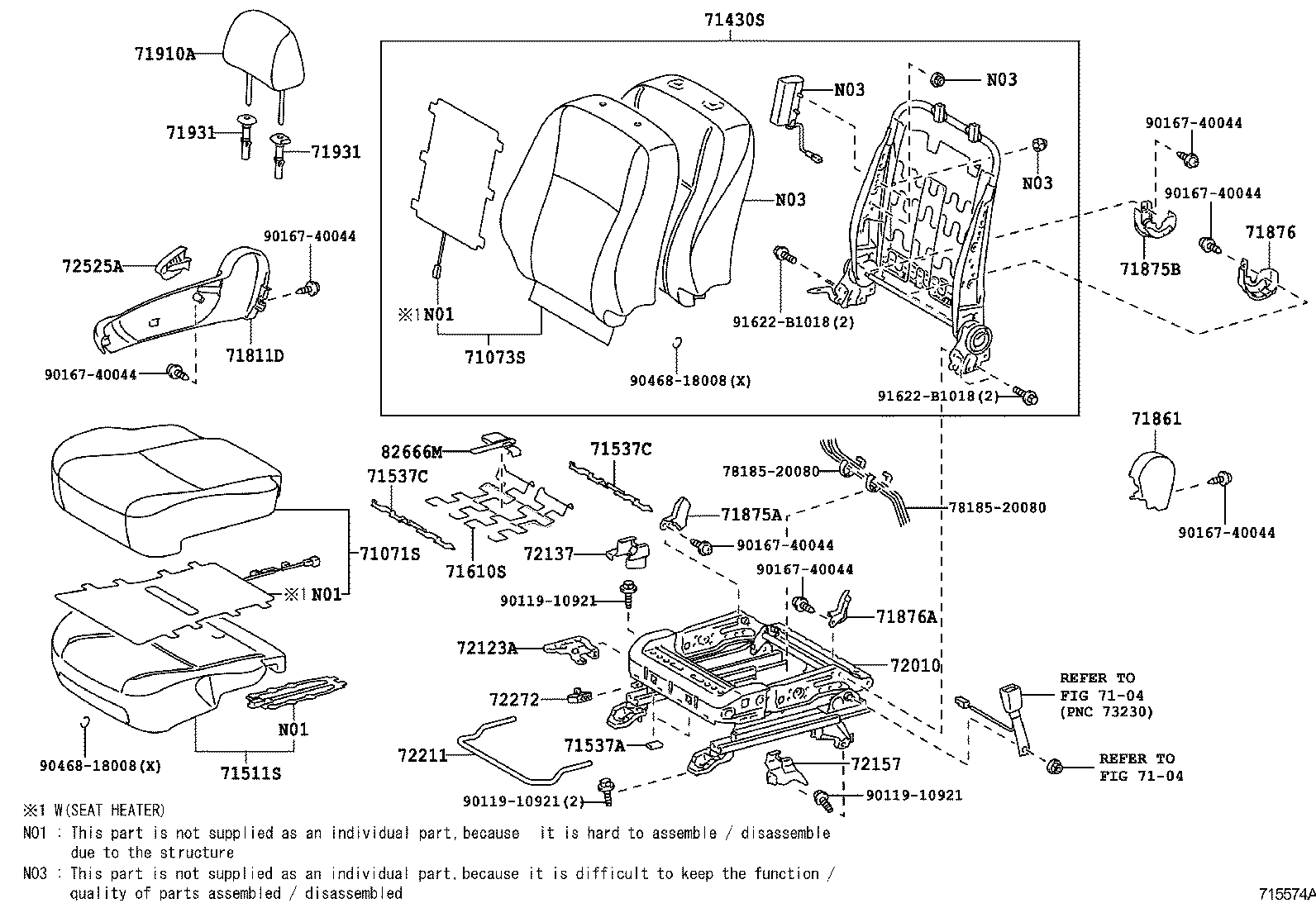 71051-02100 SPRING ASSY, FRONT SEAT CUSHION, RH(FOR SEPARATE TYPE) product image
