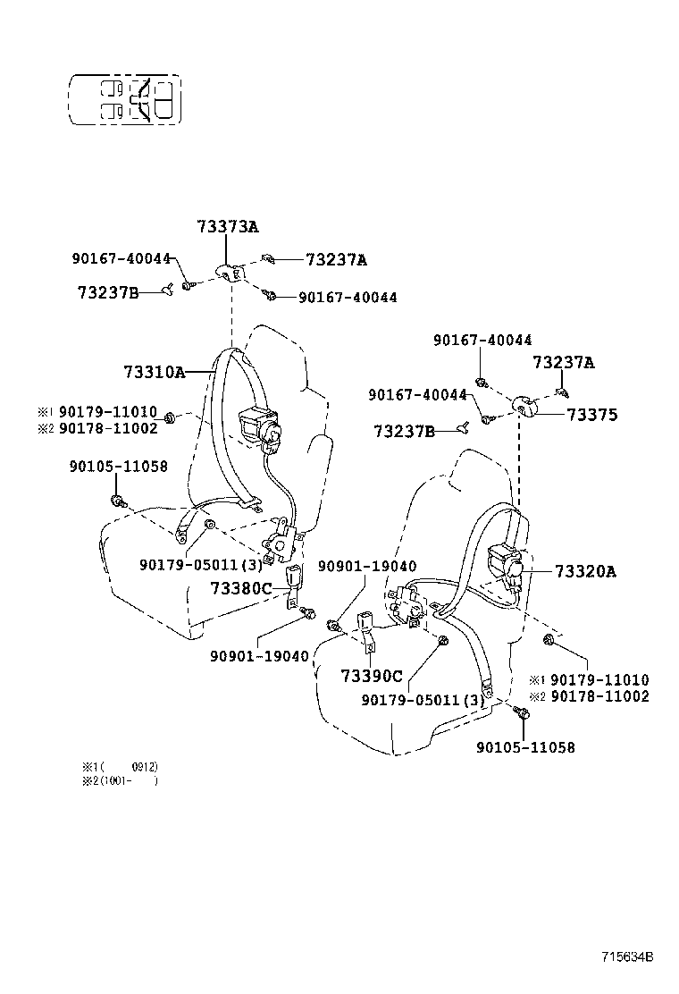 73560-58030-C0 BELT ASSY, REAR NO.2 SEAT, OUTER RH product image
