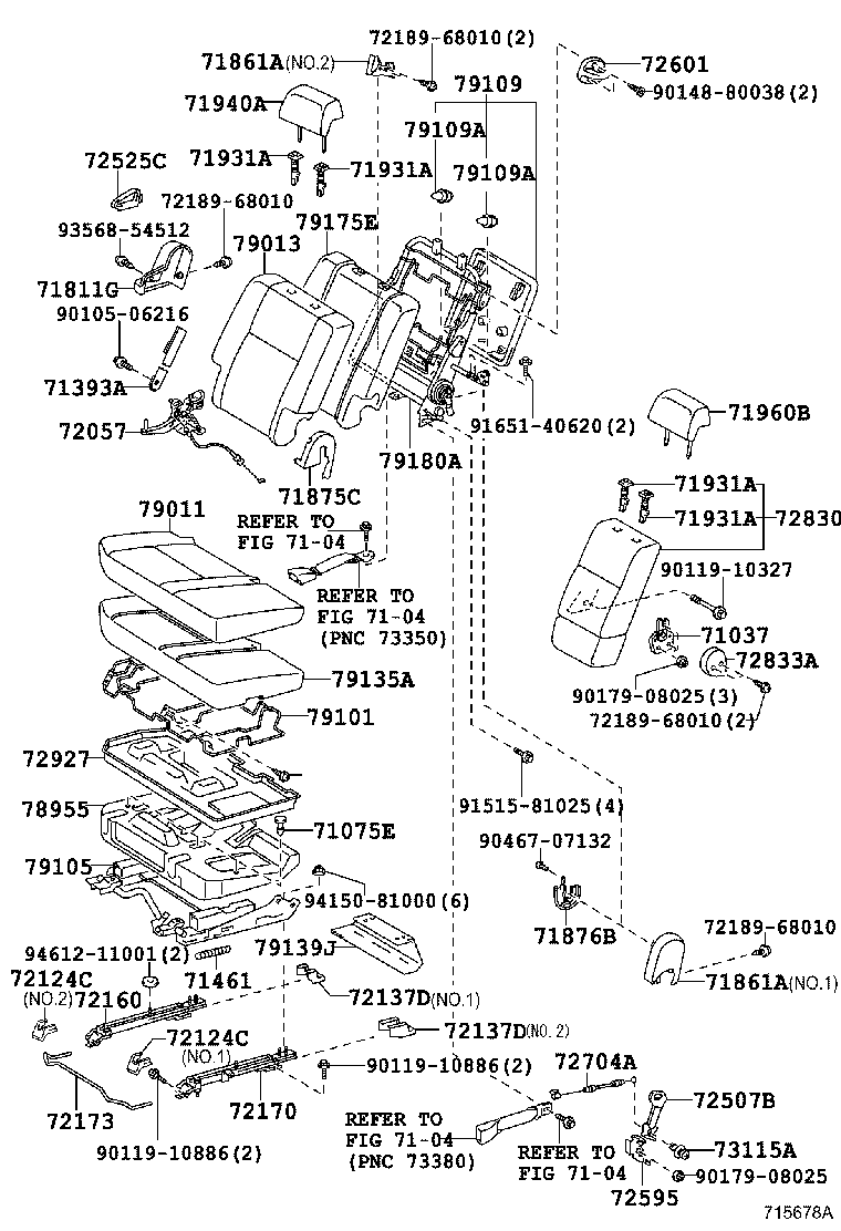 67771-28050 CLIP, REAR SEAT BACK BOARD product image