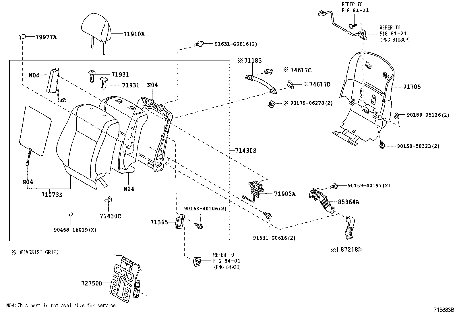 71511-50201 PAD, FRONT SEAT CUSHION, RH(FOR SEPARATE TYPE) product image