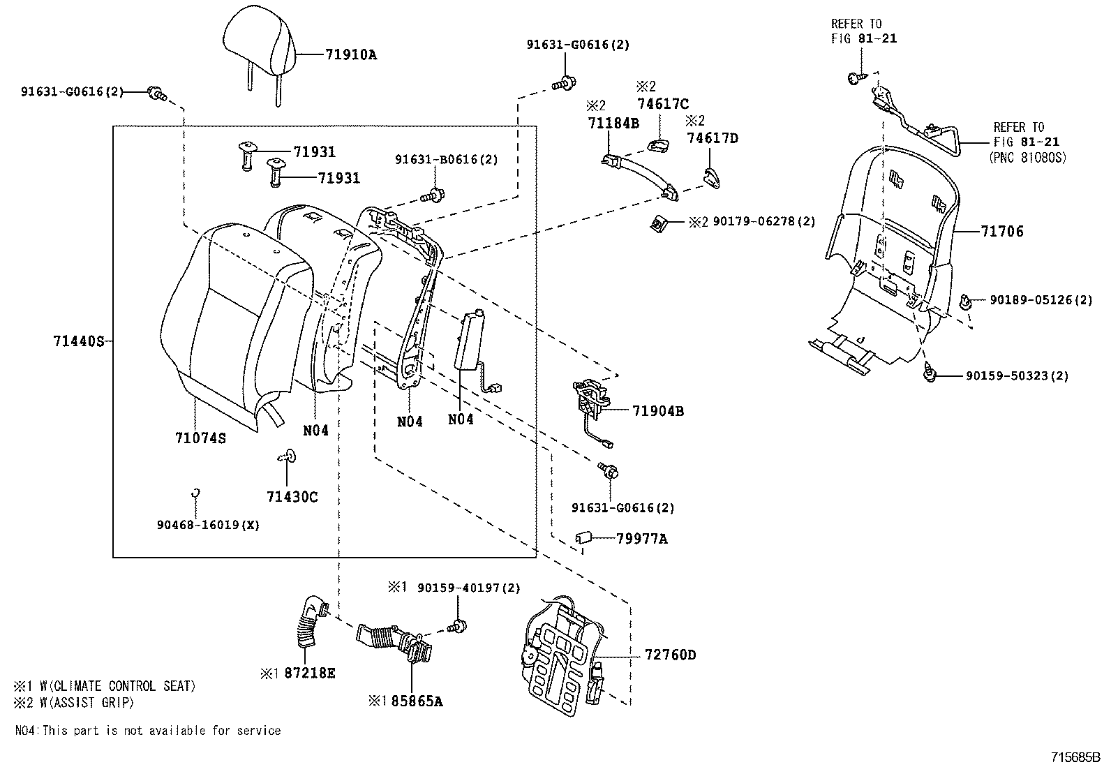 Toyota 71073-50D20-A0 COVER, FRONT SEAT BACK, RH(FOR SEPARATE TYPE)