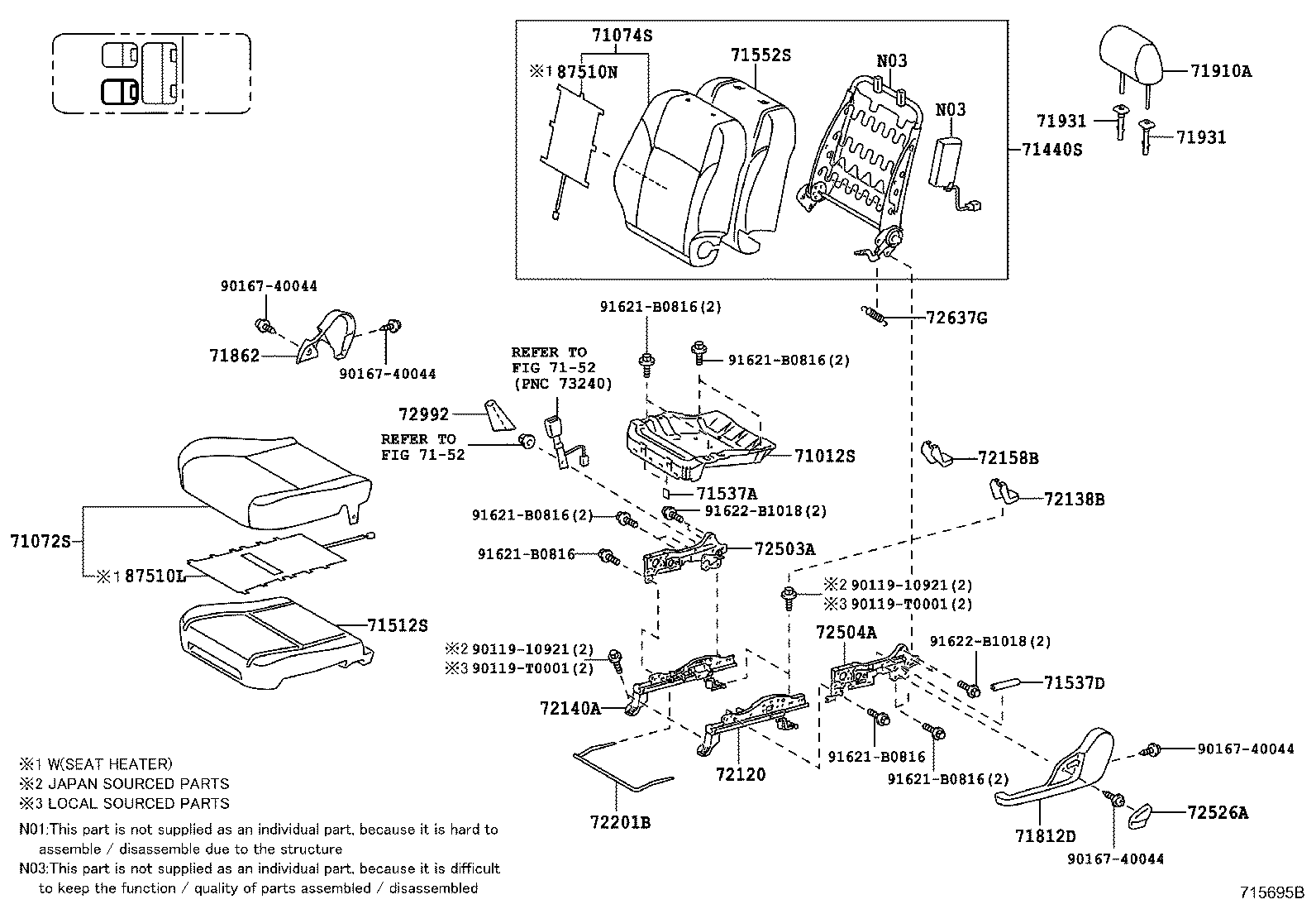 71071-0KB90-B0 COVER, FRONT SEAT CUSHION, RH(FOR SEPARATE TYPE) product image