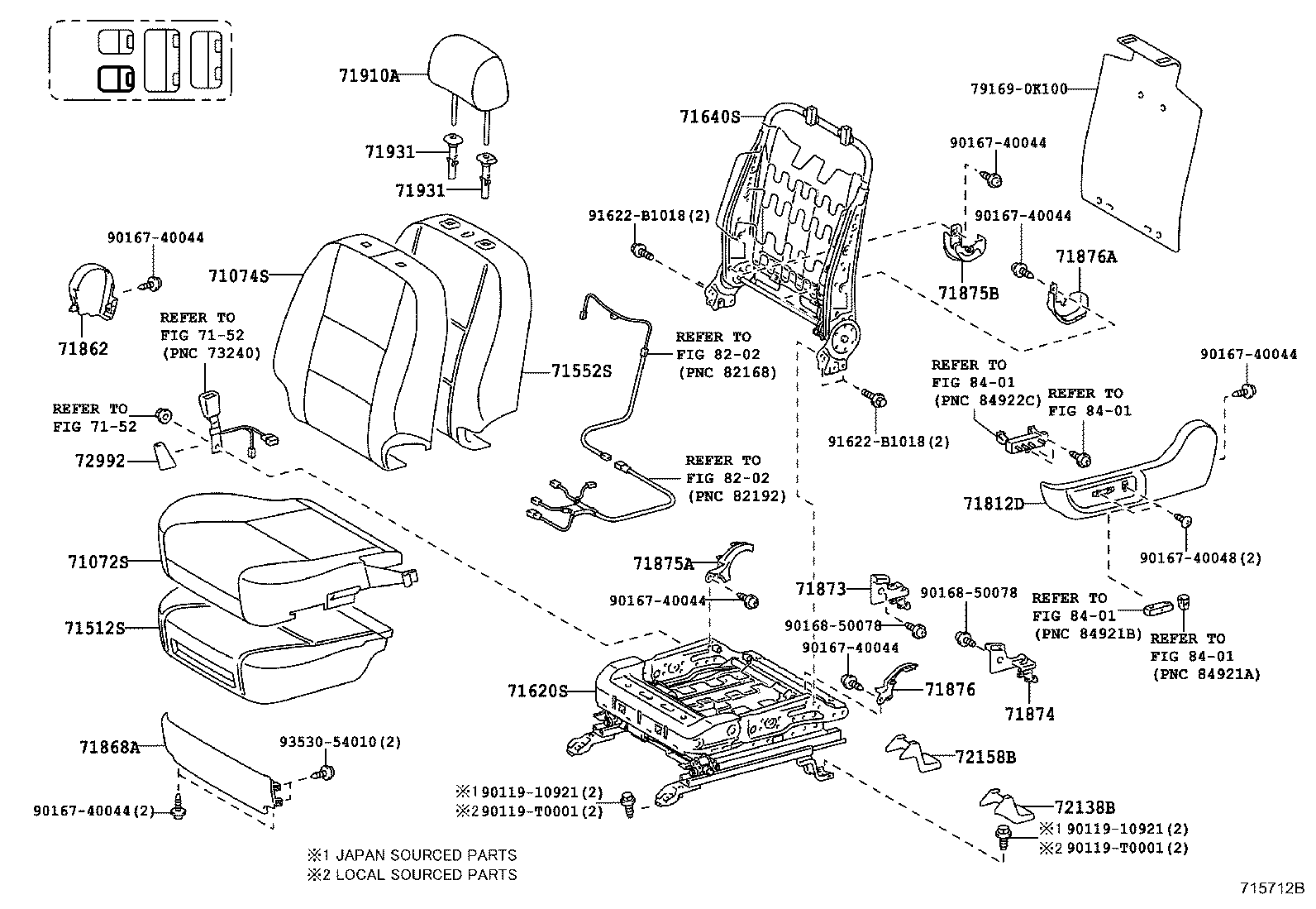 71051-0K030 PAD, FRONT SEAT CUSHION, RH(FOR SEPARATE TYPE) product image