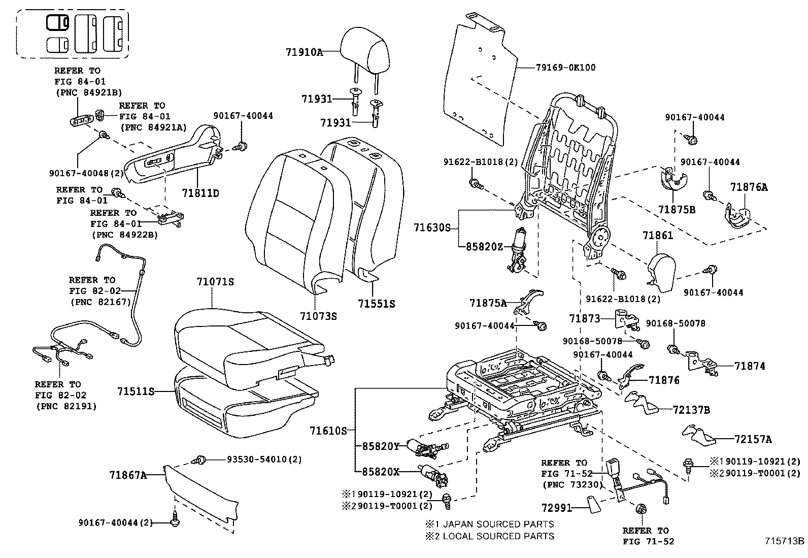 71051-0K030 PAD, FRONT SEAT CUSHION, RH(FOR SEPARATE TYPE) product image