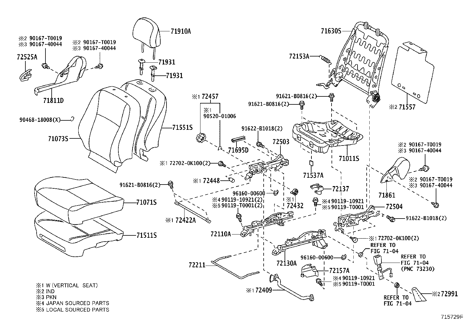 71630-02470 SPRING ASSY, FRONT SEAT BACK, RH(FOR SEPARATE TYPE) product image