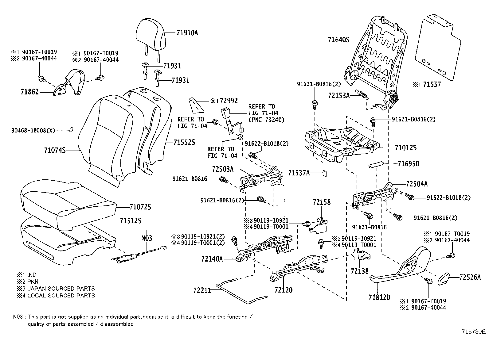 71630-02470 SPRING ASSY, FRONT SEAT BACK, RH(FOR SEPARATE TYPE) product image