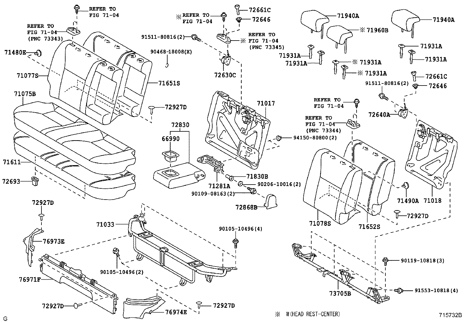 71017-52470 FRAME SUB-ASSY, REAR SEAT BACK, RH product image
