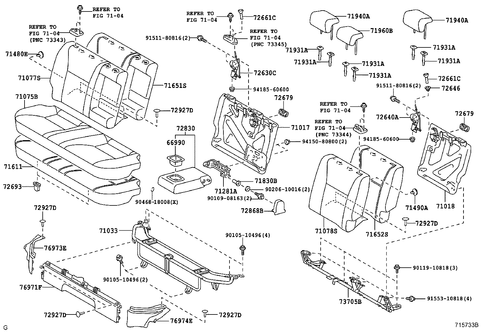 71017-52470 FRAME SUB-ASSY, REAR SEAT BACK, RH product image