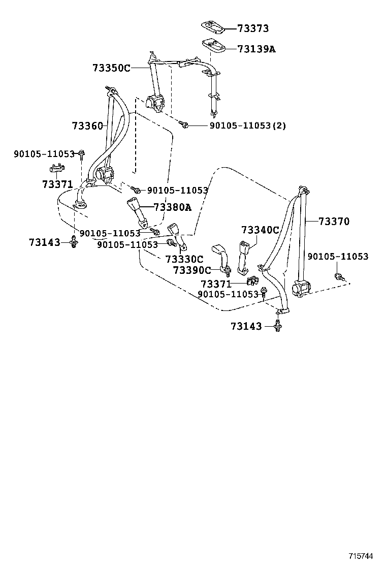 73143-52010 SEAL, SEAT BELT HOLE product image