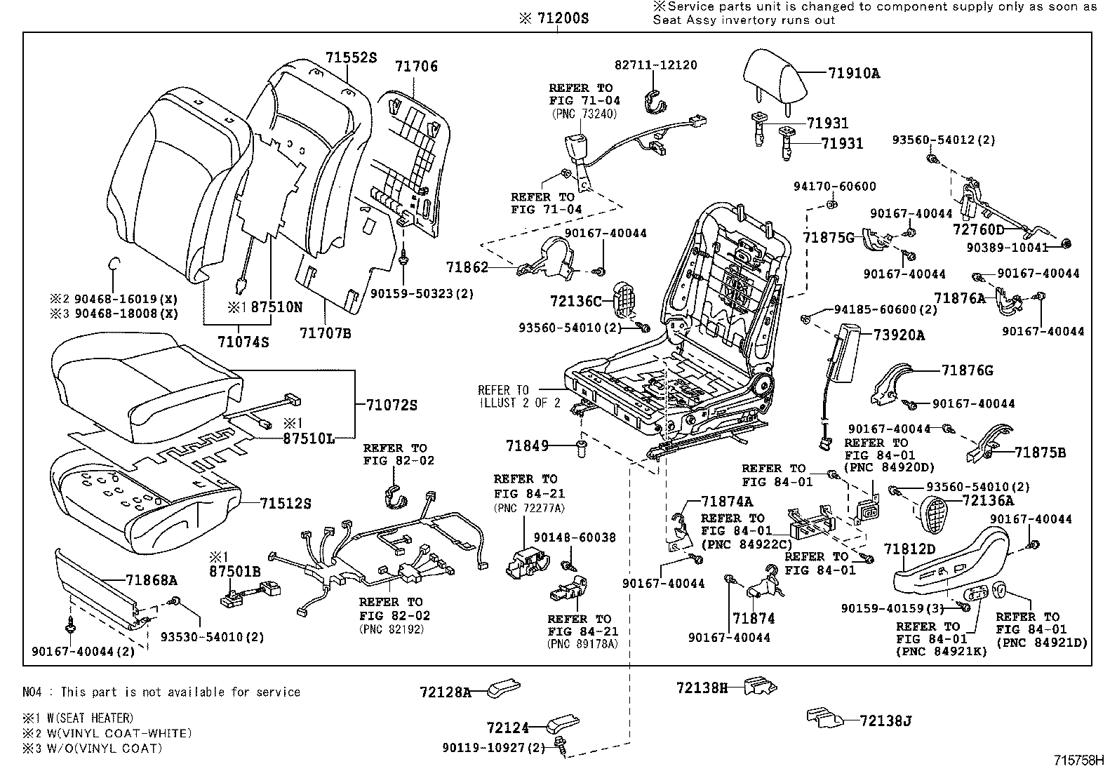Toyota 71001-53K11-A0 CUSHION ASSY, FRONT SEAT, RH(FOR SEPARATE TYPE)