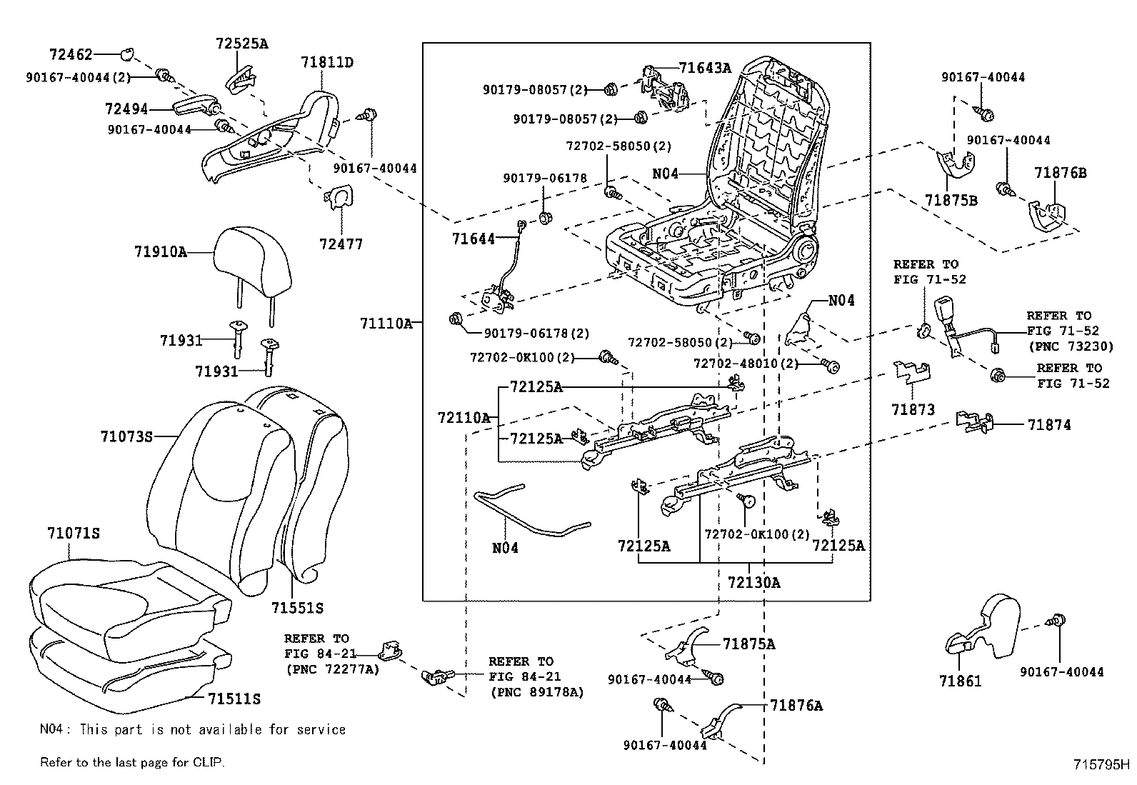 71017-42100 FRAME SUB-ASSY, REAR SEAT BACK, RH product image