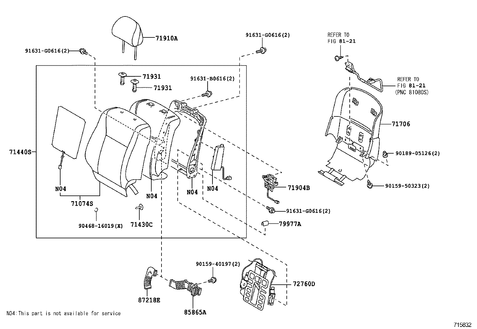 71831-50050-A2 COVER, FRONT SEAT HINGE, RH product image
