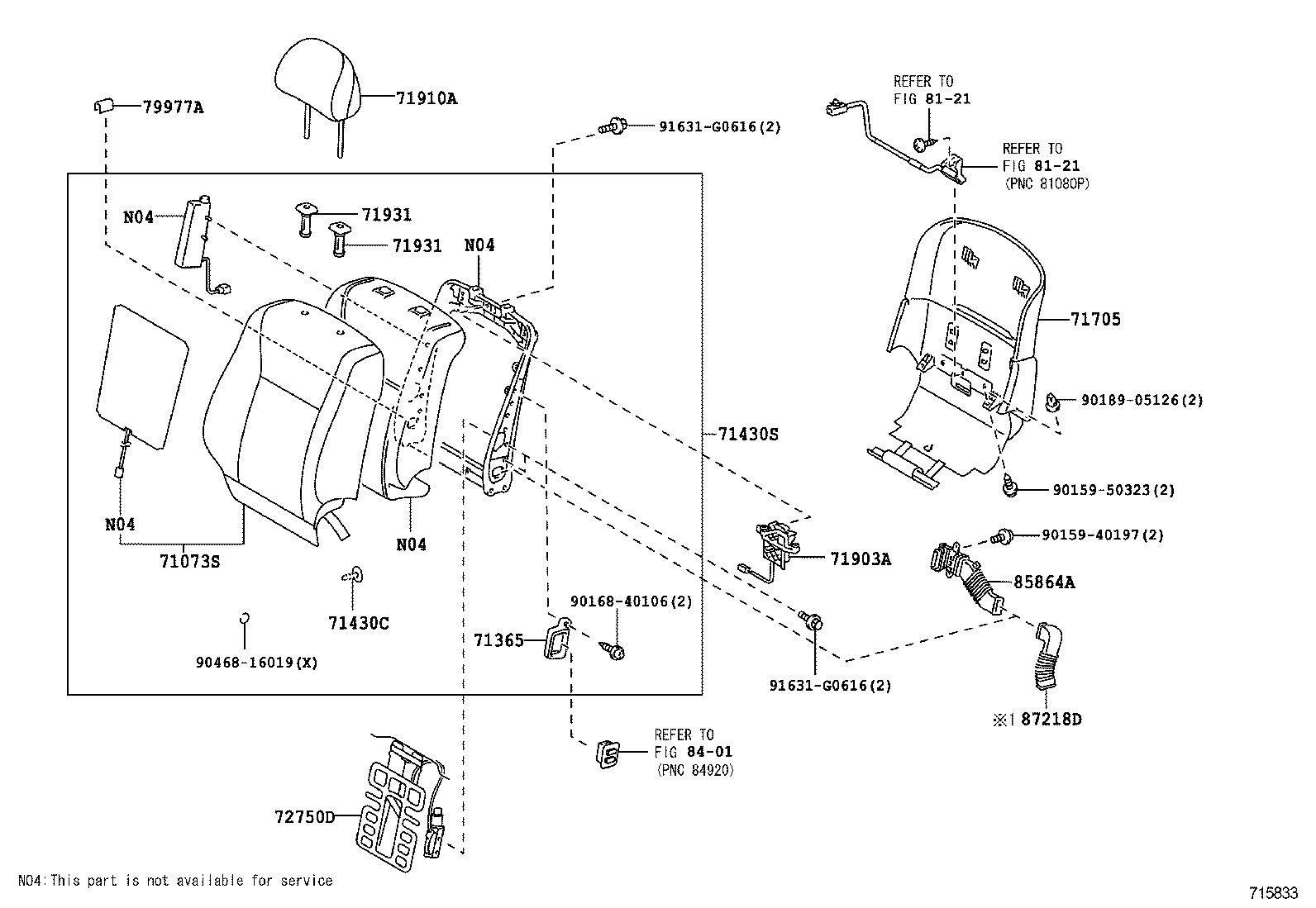71831-50050-A2 COVER, FRONT SEAT HINGE, RH product image