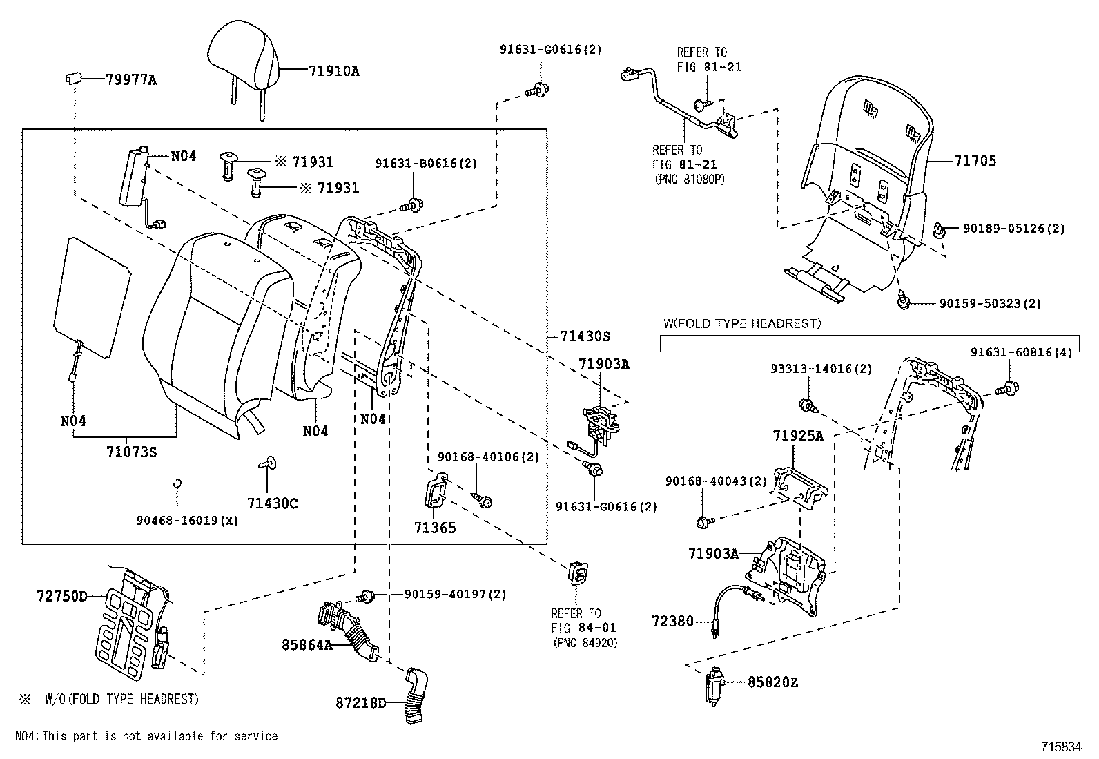 71831-50050-A2 COVER, FRONT SEAT HINGE, RH product image