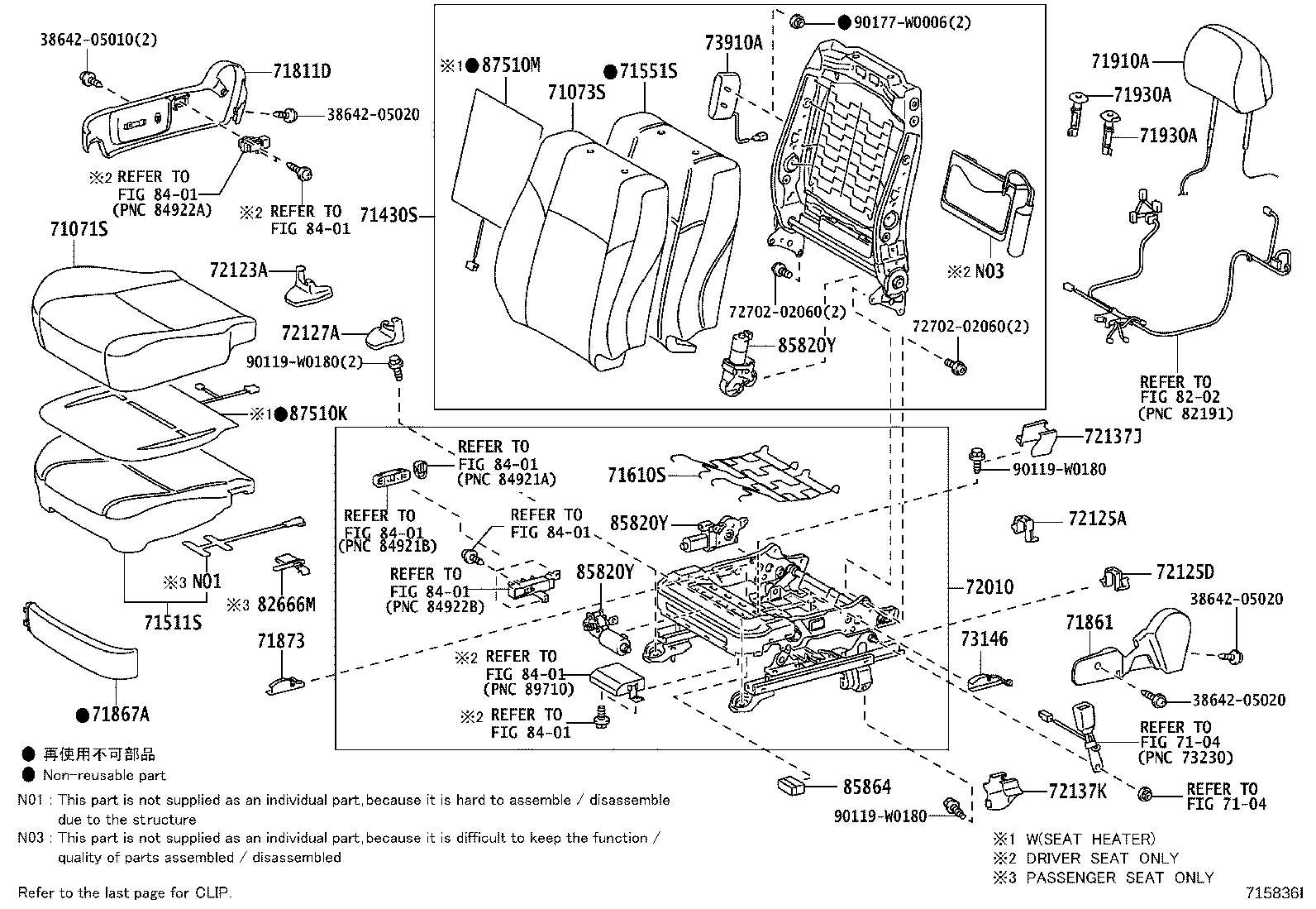 71501-05080 PAD, FRONT SEAT CUSHION, RH(FOR SEPARATE TYPE) product image
