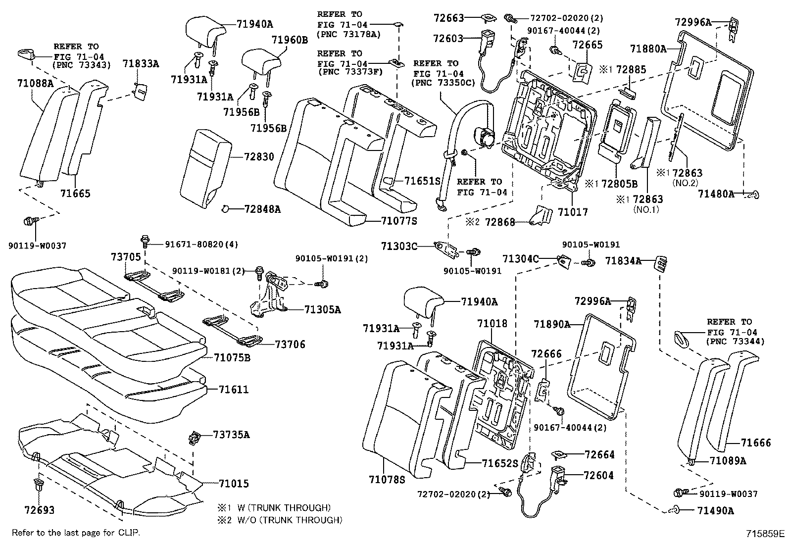 71015-05090 FRAME SUB-ASSY, REAR SEAT CUSHION product image
