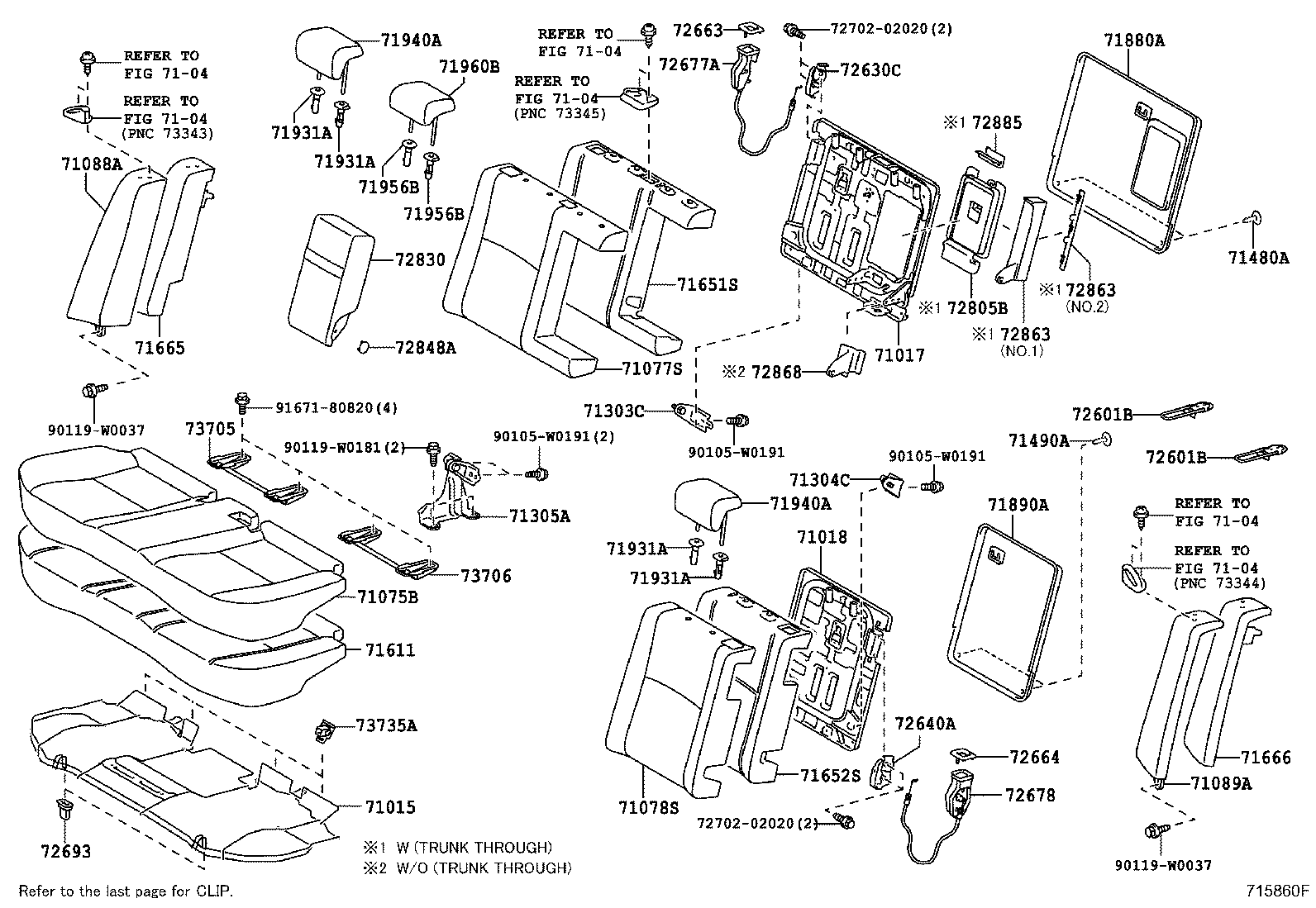 71015-05090 FRAME SUB-ASSY, REAR SEAT CUSHION product image