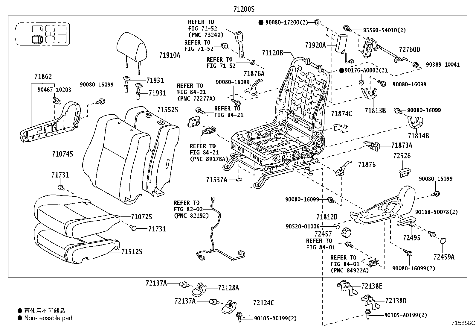 72187-0C010 BRACKET, REAR SEAT product image