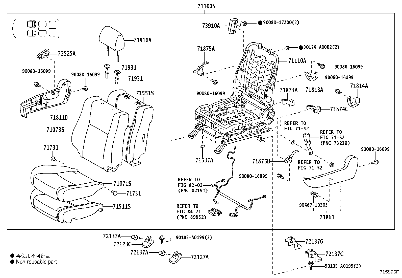 72187-0C010 BRACKET, REAR SEAT product image