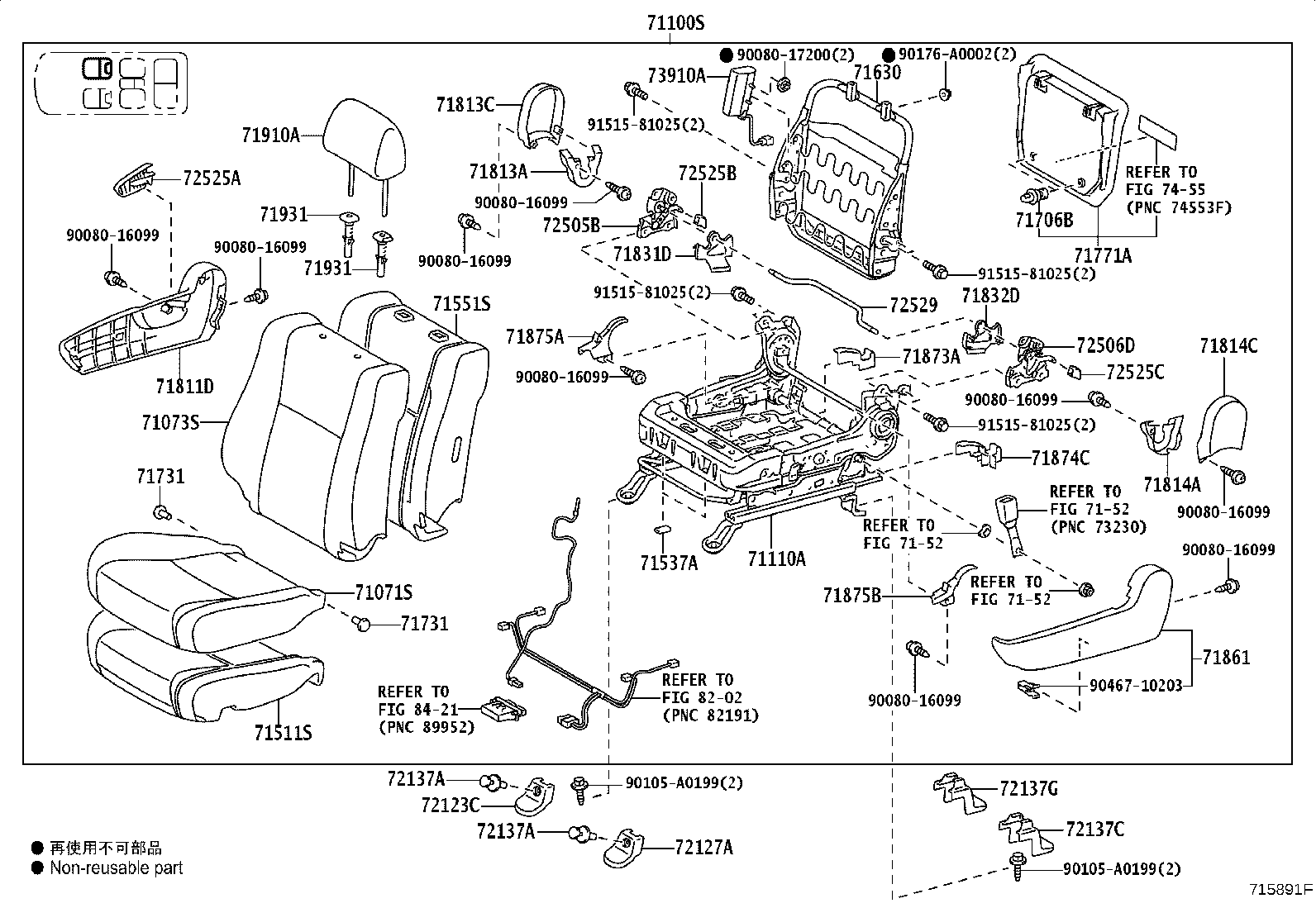 72187-0C010 BRACKET, REAR SEAT product image