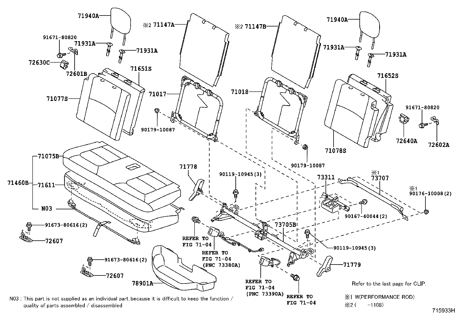 71017-74010 FRAME SUB-ASSY, REAR SEAT BACK, RH product image