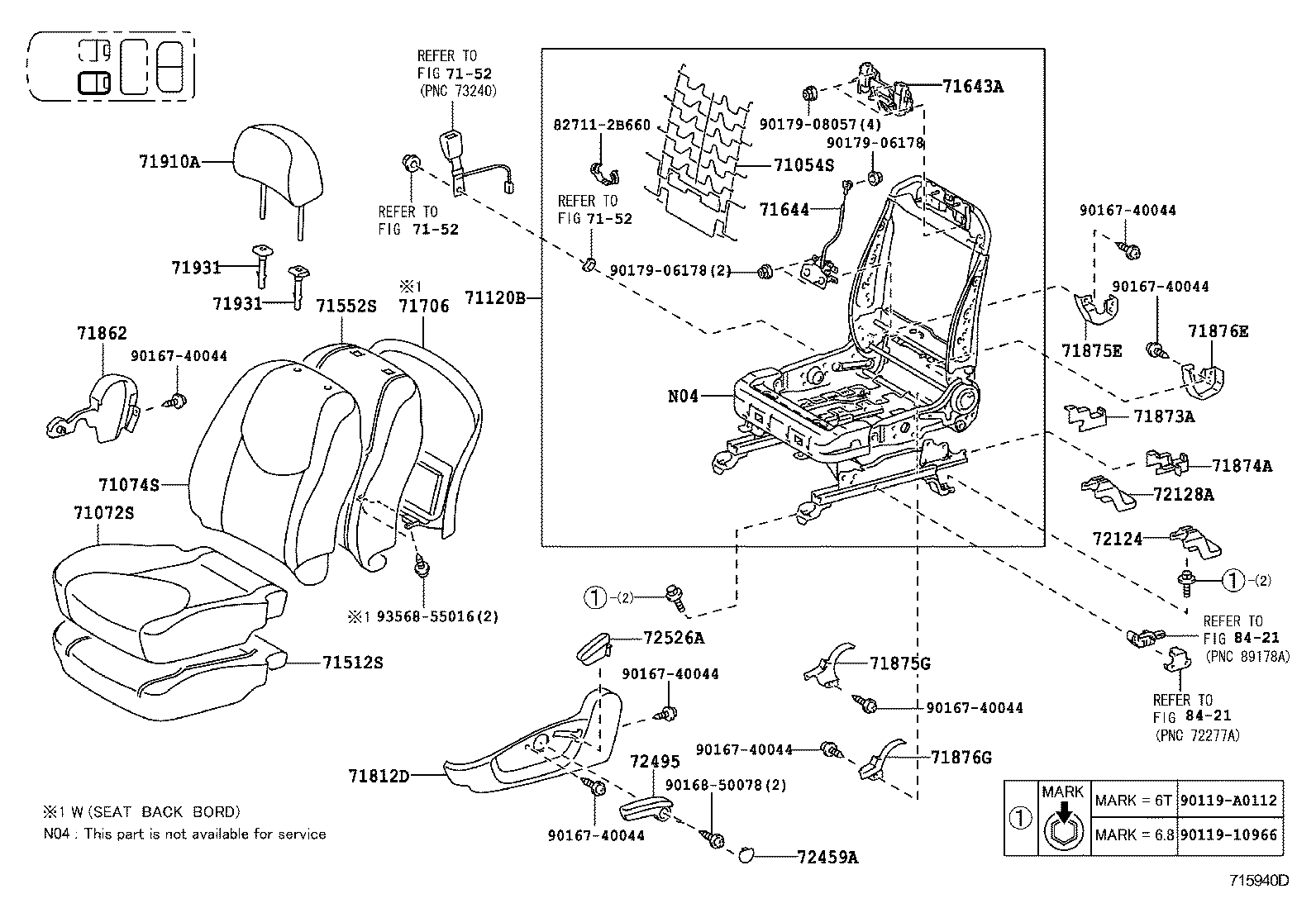 Toyota 71073-0R033-B4 COVER, FRONT SEAT BACK, RH(FOR SEPARATE TYPE)