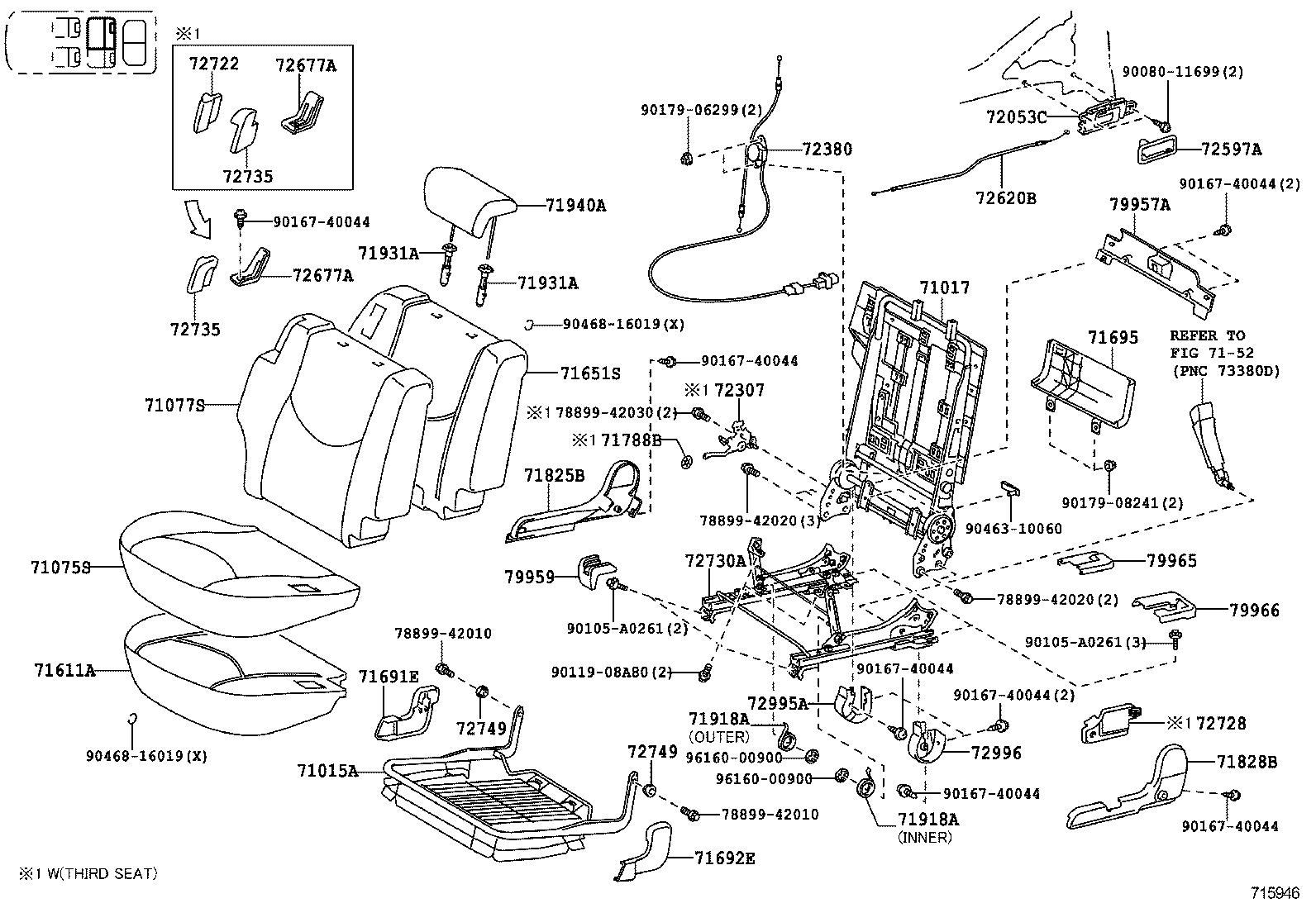 71017-0R021 FRAME SUB-ASSY, REAR SEAT BACK, RH product image