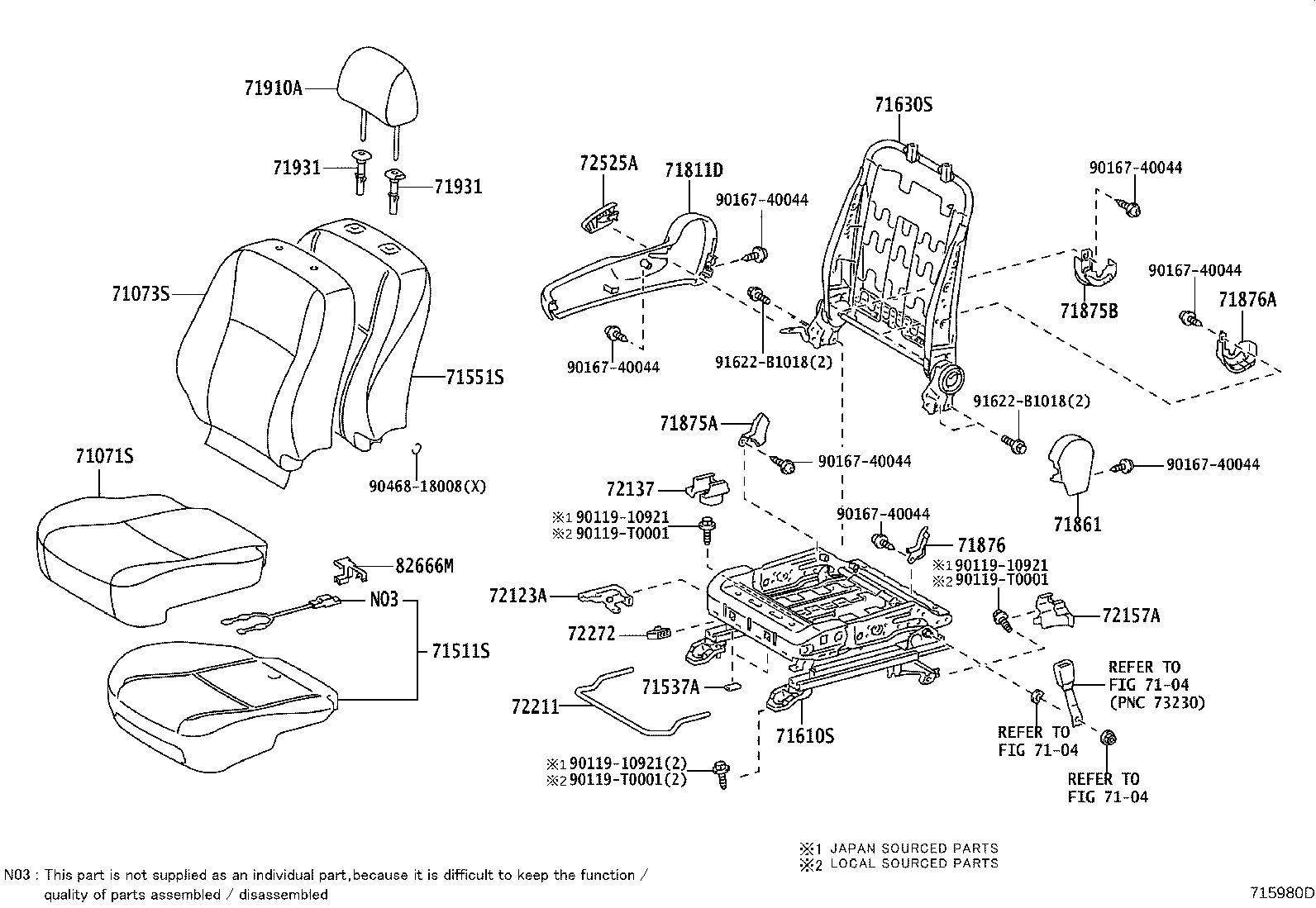 71630-02470 SPRING ASSY, FRONT SEAT BACK, RH(FOR SEPARATE TYPE) product image
