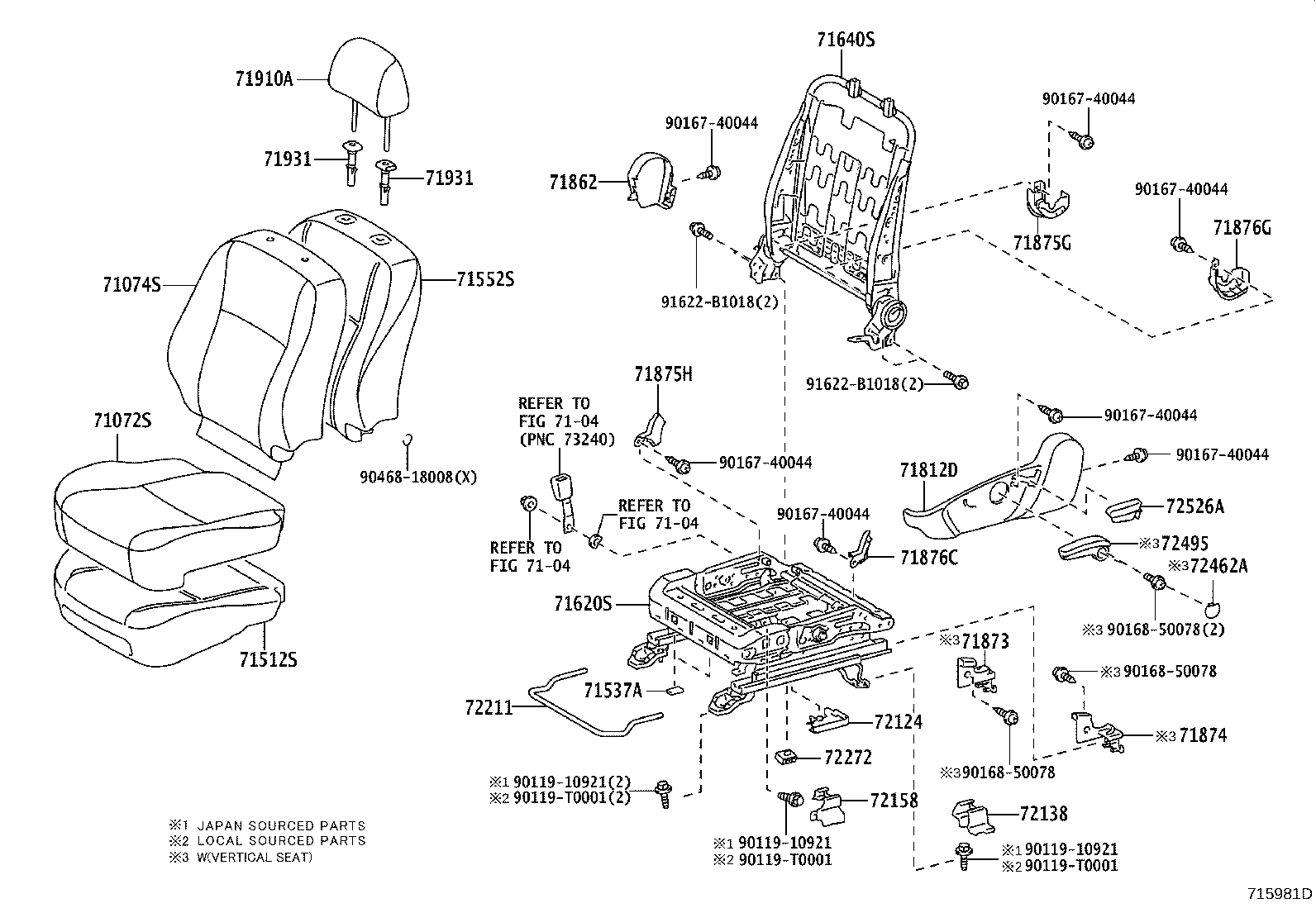 71630-02470 SPRING ASSY, FRONT SEAT BACK, RH(FOR SEPARATE TYPE) product image