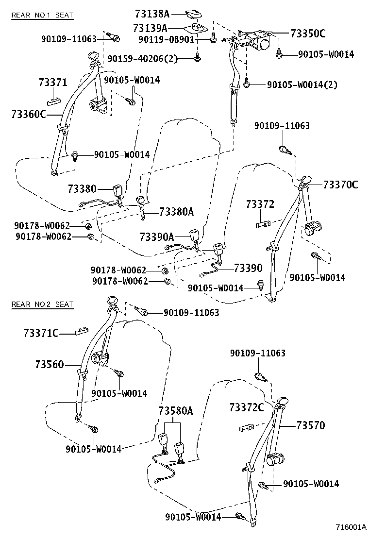 73230-0F030-B0 BELT ASSY, FRONT SEAT INNER, RH product image