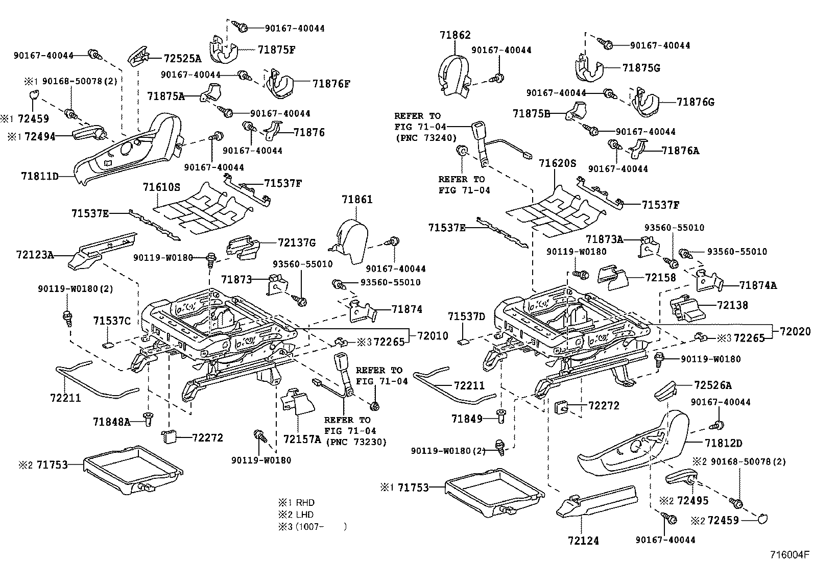 71031-0F020 FRAME SUB-ASSY, CENTER SEAT CUSHION product image