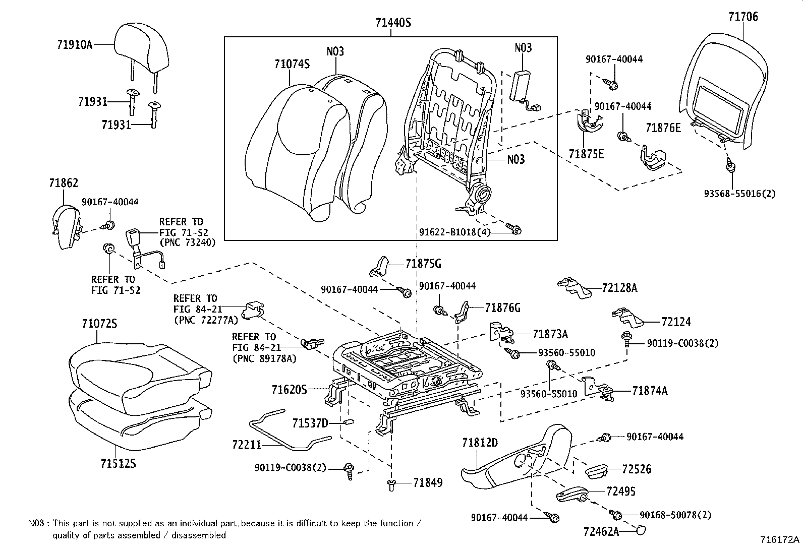 71499-0R020 DAMPER, REAR SEAT CUSHION SPRING product image