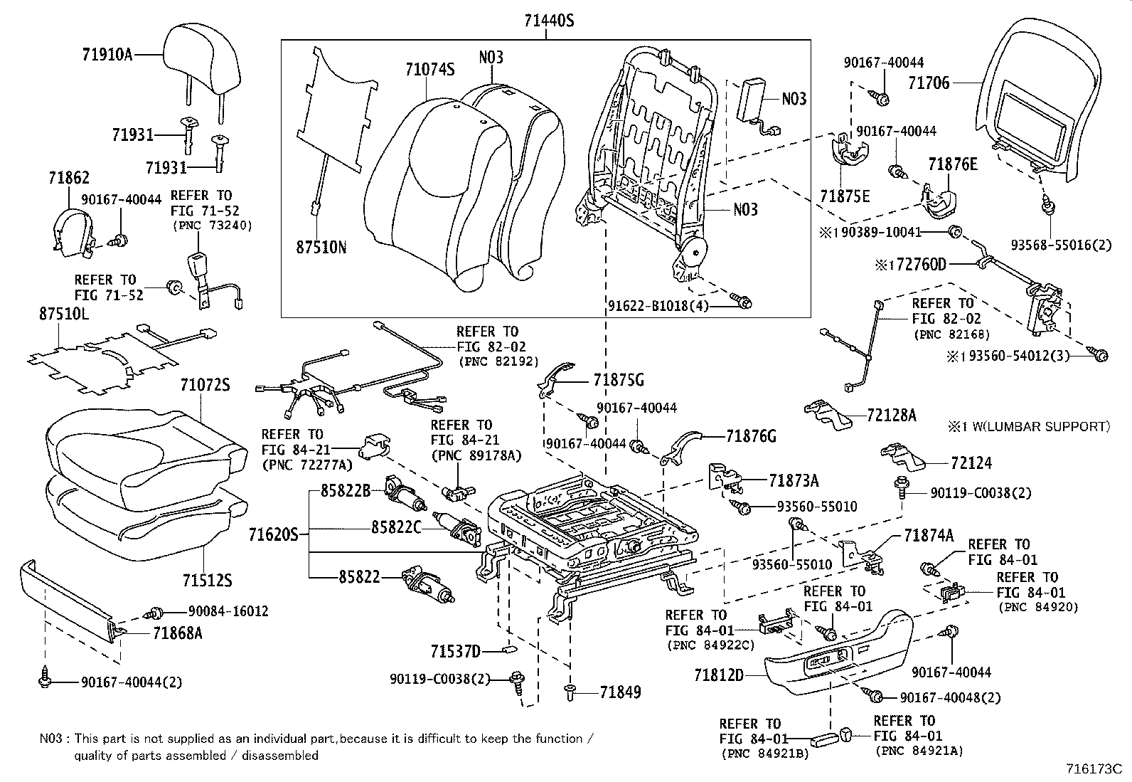 71499-0R020 DAMPER, REAR SEAT CUSHION SPRING product image