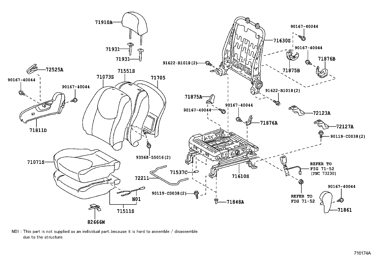 71499-0R020 DAMPER, REAR SEAT CUSHION SPRING product image