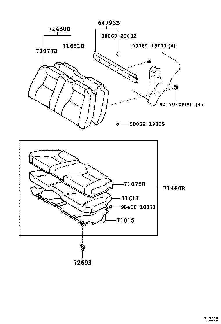 71065-2B021-C2 COVER, REAR SEAT CUSHION (FOR BENCH TYPE) product image