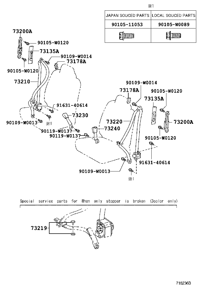 Thumbnail 2 for 73135-0D030-B0