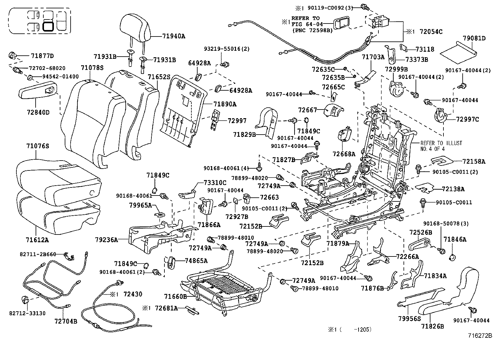 71017-0E030 FRAME SUB-ASSY, REAR SEAT BACK, RH product image