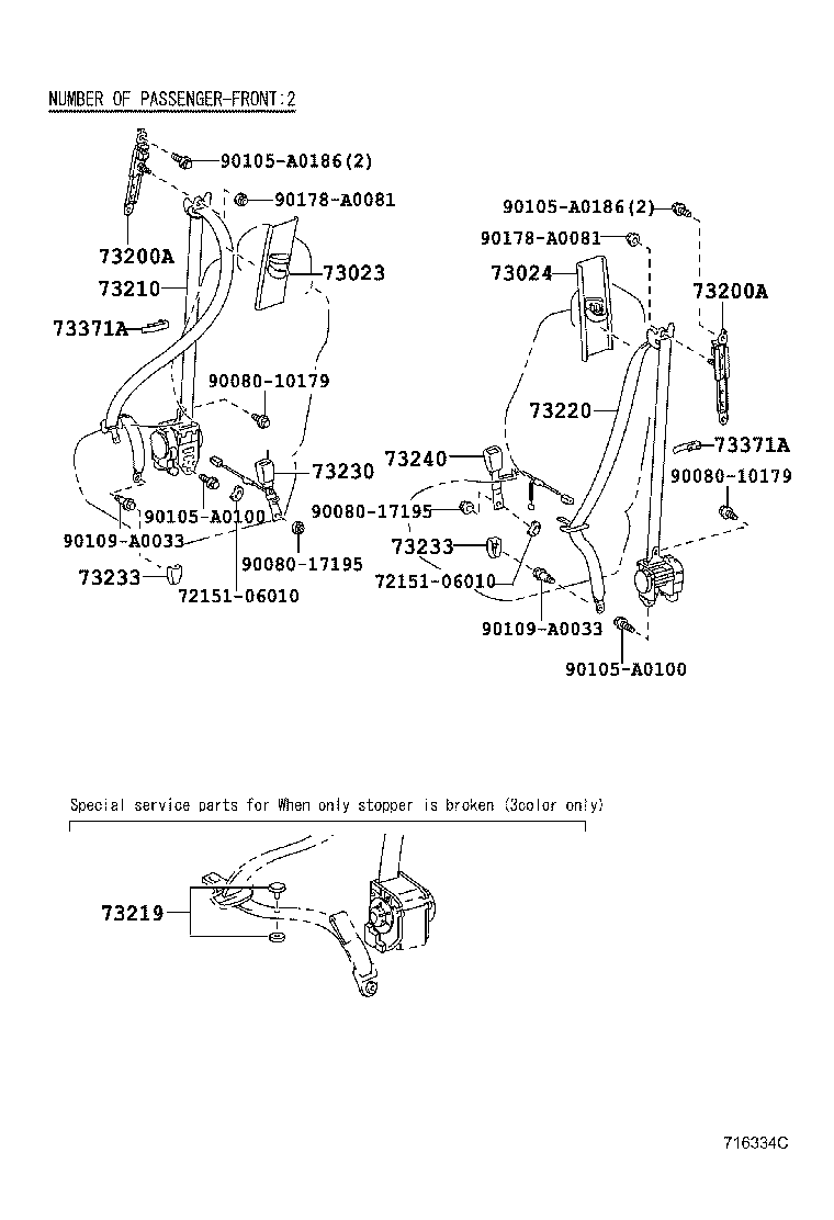 Thumbnail 4 for 73023-0C010-E0