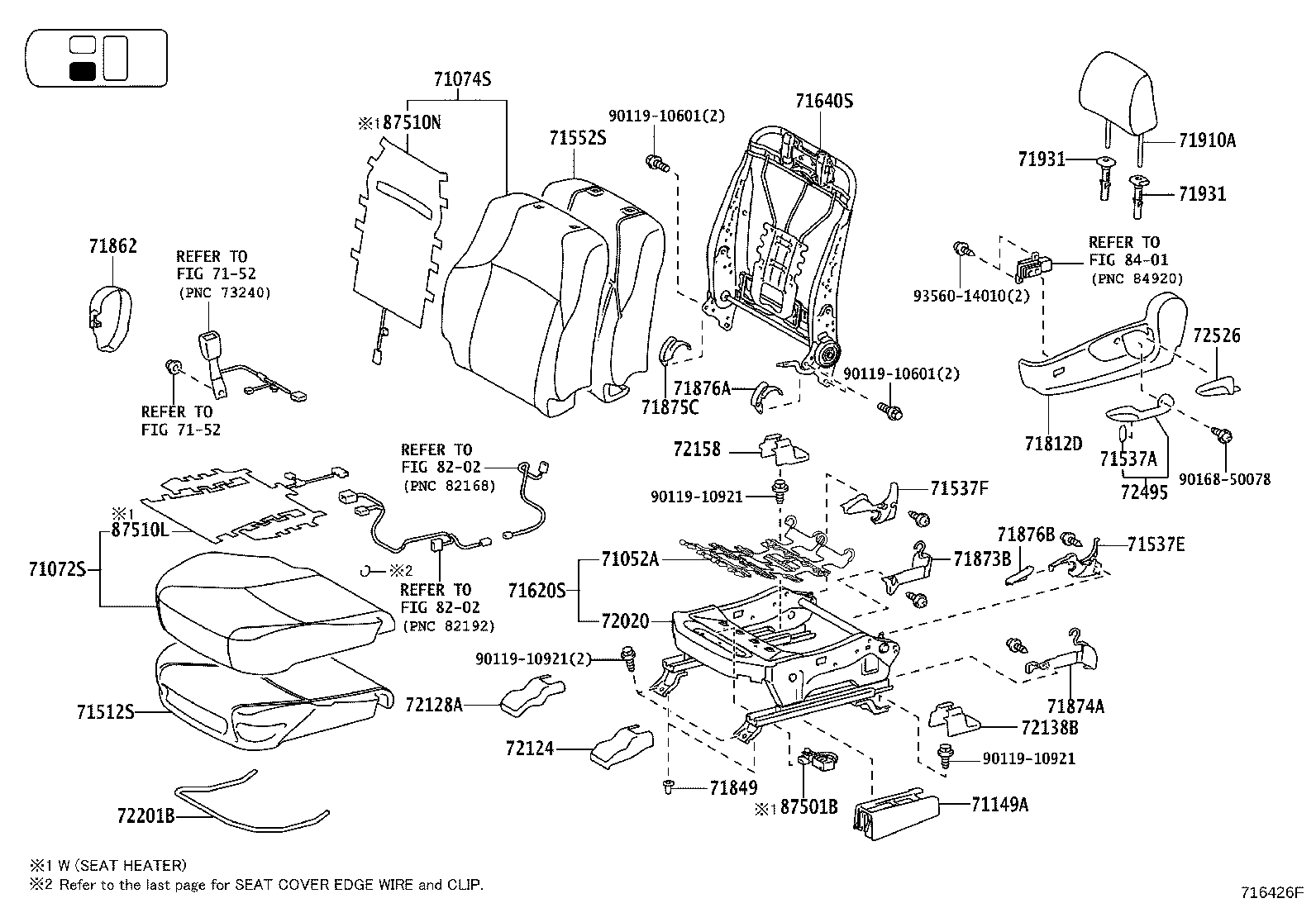 71461-60040 SPRING, REAR SEAT CUSHION product image