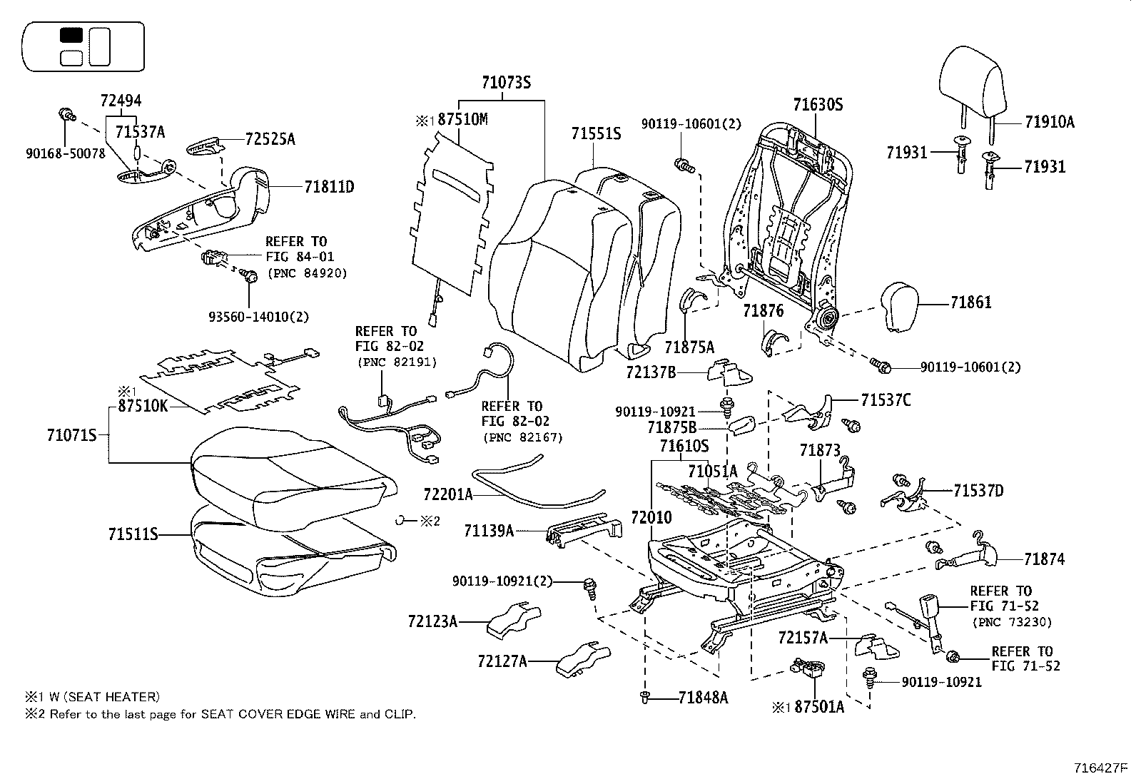 71461-60040 SPRING, REAR SEAT CUSHION product image